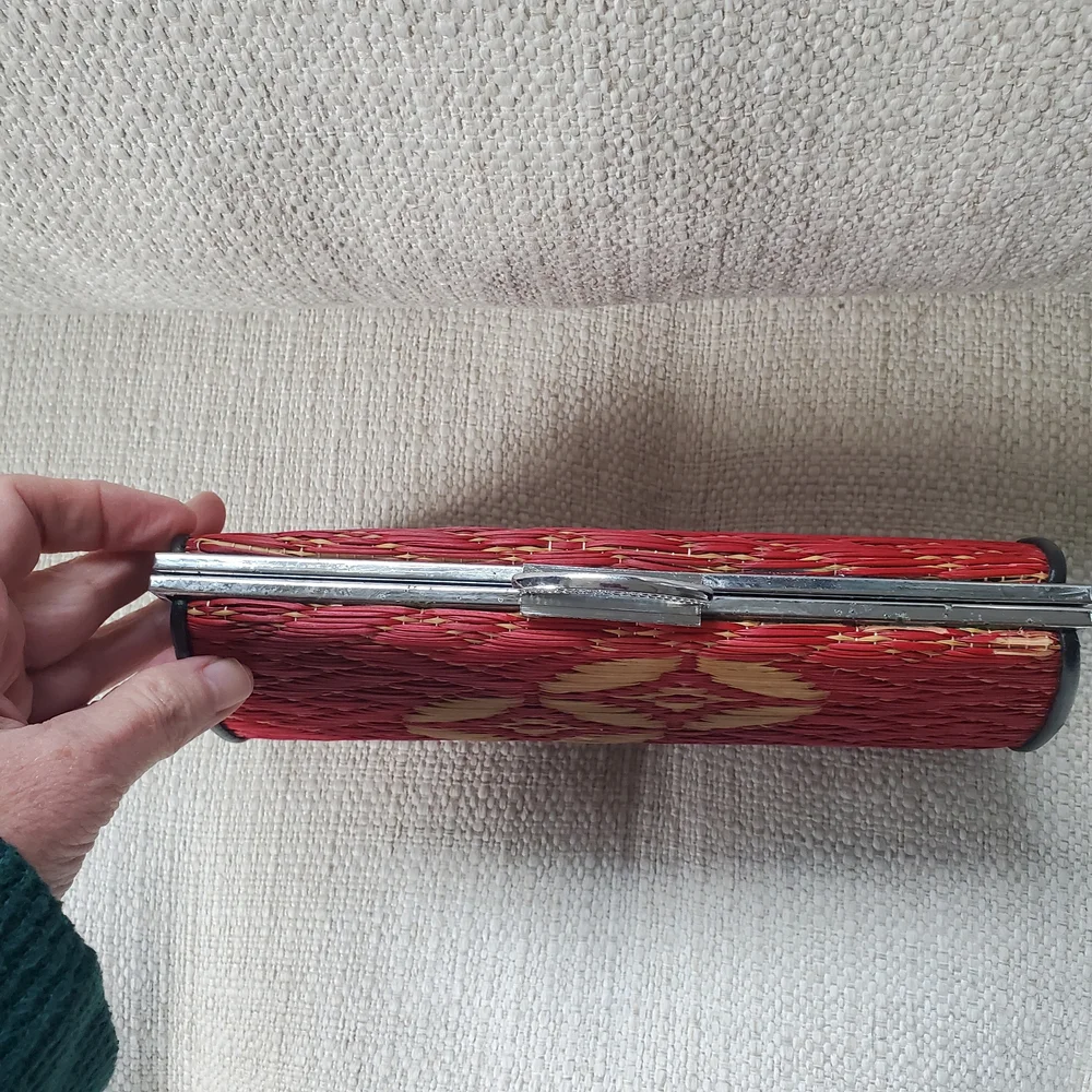 Vintage Japanese Igusa (Woven Grass) Kimono Clutch
